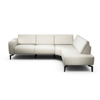 ECKSOFA Cosy Naturfarben Samt  - Schwarz/Naturfarben, Design, Textil/Metall (256/193cm) - SENSOO