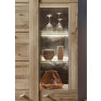 VITRINE in furniert, massiv Eiche Eichefarben, Schieferfarben  - Schieferfarben/Eichefarben, KONVENTIONELL, Glas/Holz (89/205/38cm) - Voleo