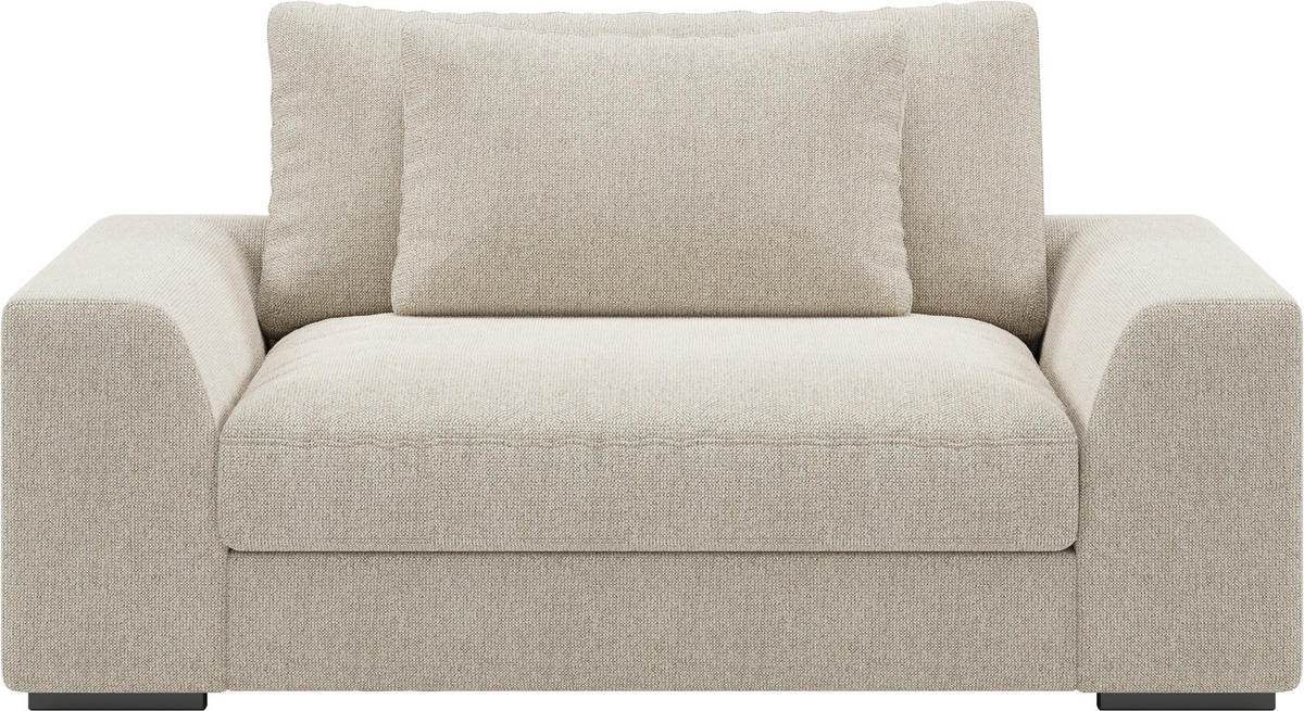 FÅTÖLJ i trä, textil beige  - beige/svart, Design, trä/textil (168/85/114cm) - Novel