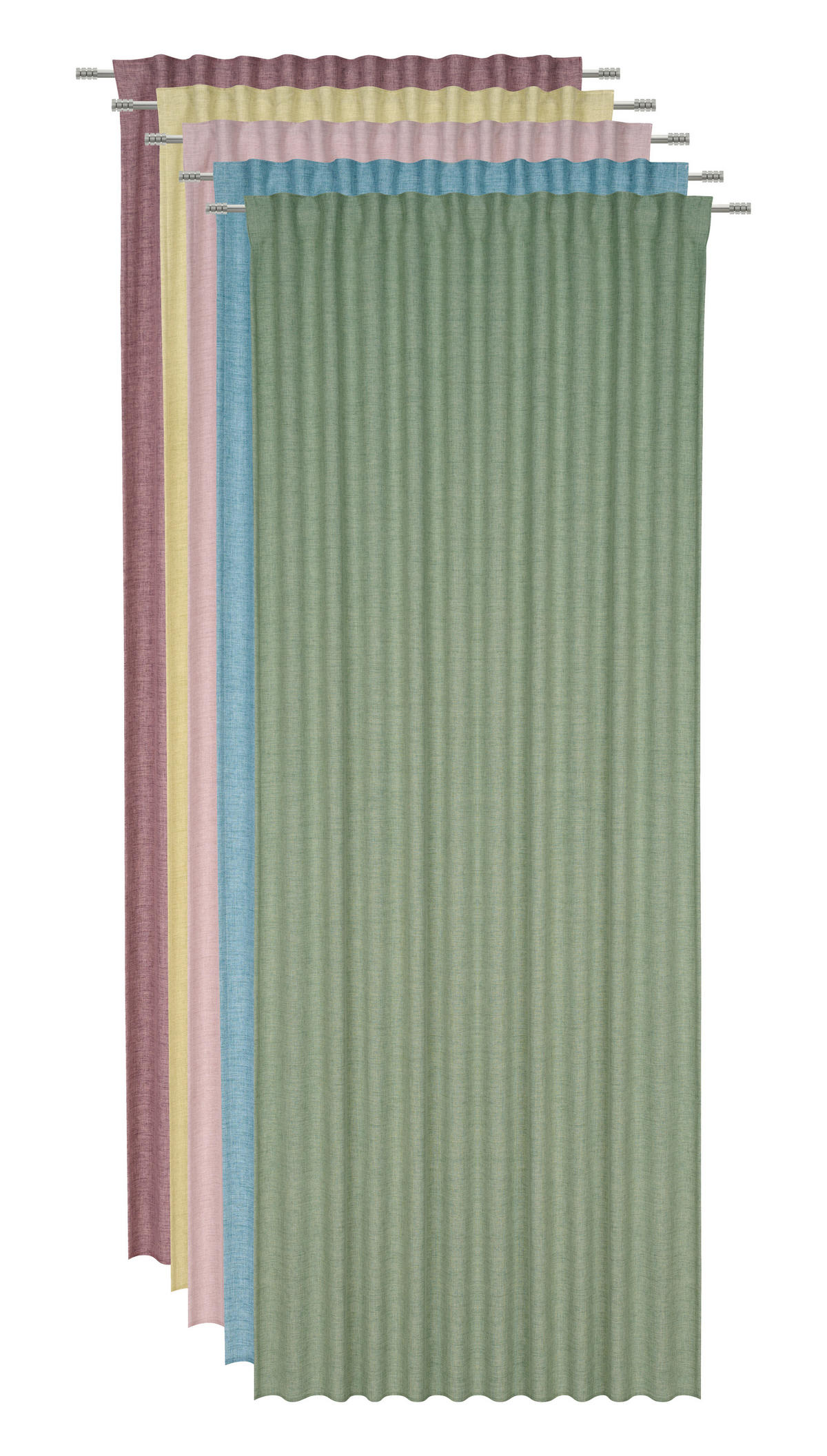 HOTOVÝ ZÁVĚS, neprůsvitné, 140/245 cm - zelená, Basics, textil (140/245cm) - Esposa