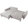 ECKSOFA Ecru Chenille  - Ecru/Schwarz, KONVENTIONELL, Holz/Textil (180/266cm) - Carryhome