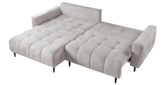 ECKSOFA Ecru Chenille  - Ecru/Schwarz, KONVENTIONELL, Holz/Textil (180/266cm) - Carryhome