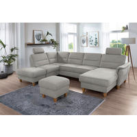 WOHNLANDSCHAFT PALMERA V in Mikrofaser Anthrazit  - Eichefarben/Anthrazit, KONVENTIONELL, Holz/Textil (212/308/163cm) - Sit & More
