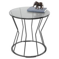 BEISTELLTISCH 50/50/45 cm FABIA rund  - Schwarz, Design, Glas/Metall (50/50/45cm) - Musterring