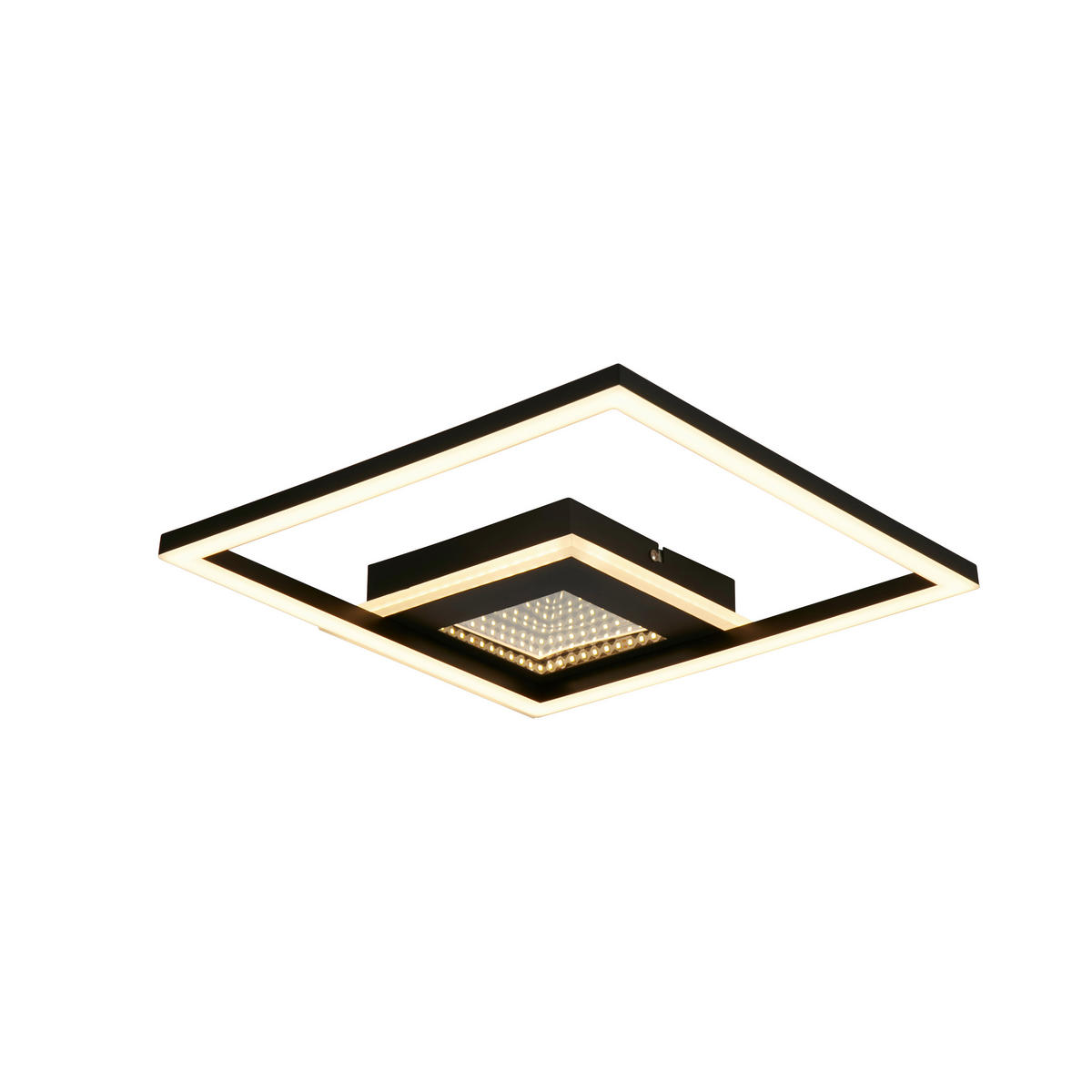 DECKENLEUCHTE Quadrate 36/6 cm  - Chromfarben/Schwarz, Design, Kunststoff/Metall (36/6cm)