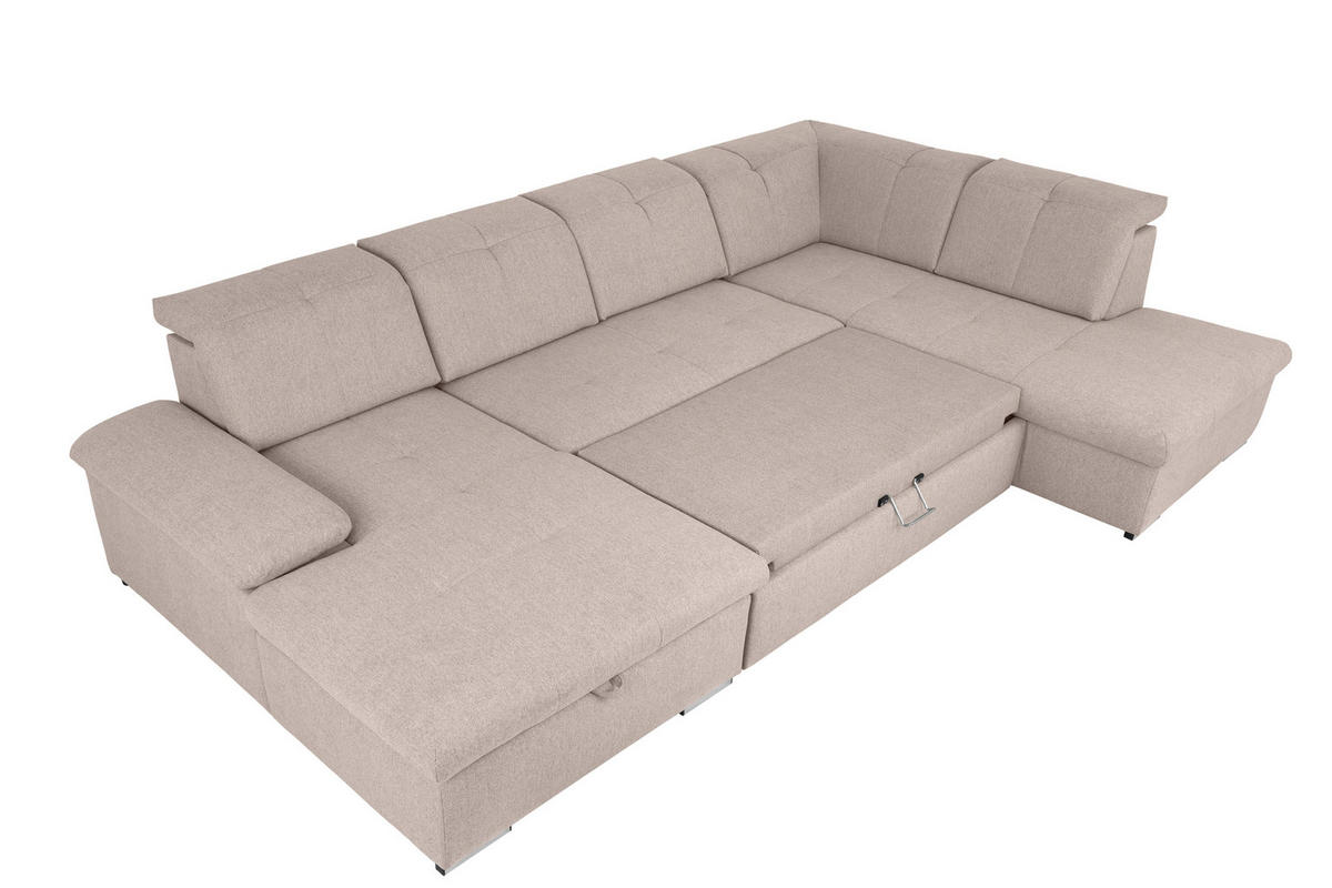 WOHNLANDSCHAFT in Beige  - Beige/Grau, Design, Textil/Metall (173/328/215cm) - MID.YOU