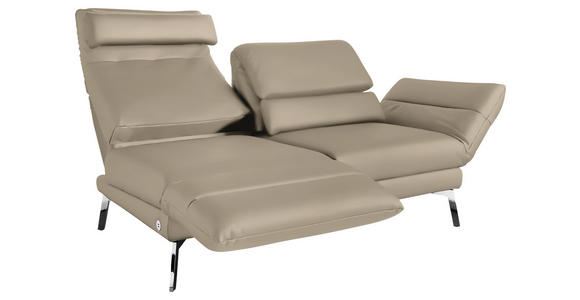 2-SITZER-SOFA Echtleder Hellbraun  - Chromfarben/Hellbraun, Design, Leder/Metall (198-246/83/96-187cm) - Dieter Knoll