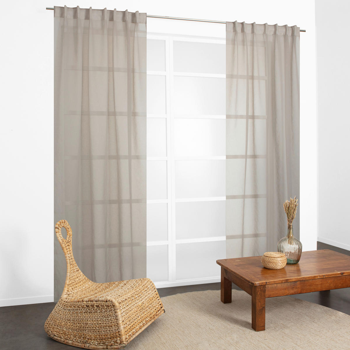 FERTIGVORHANG  halbtransparent   140/240 cm  - Beige, Basics, Textil (140/240cm)