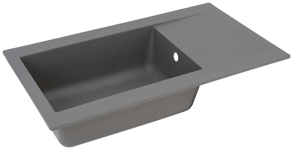 SPÜLE 1712DENVER86X50G  - Grau, Trend, Glas/Kunststoff (86/20/50cm) - Respekta
