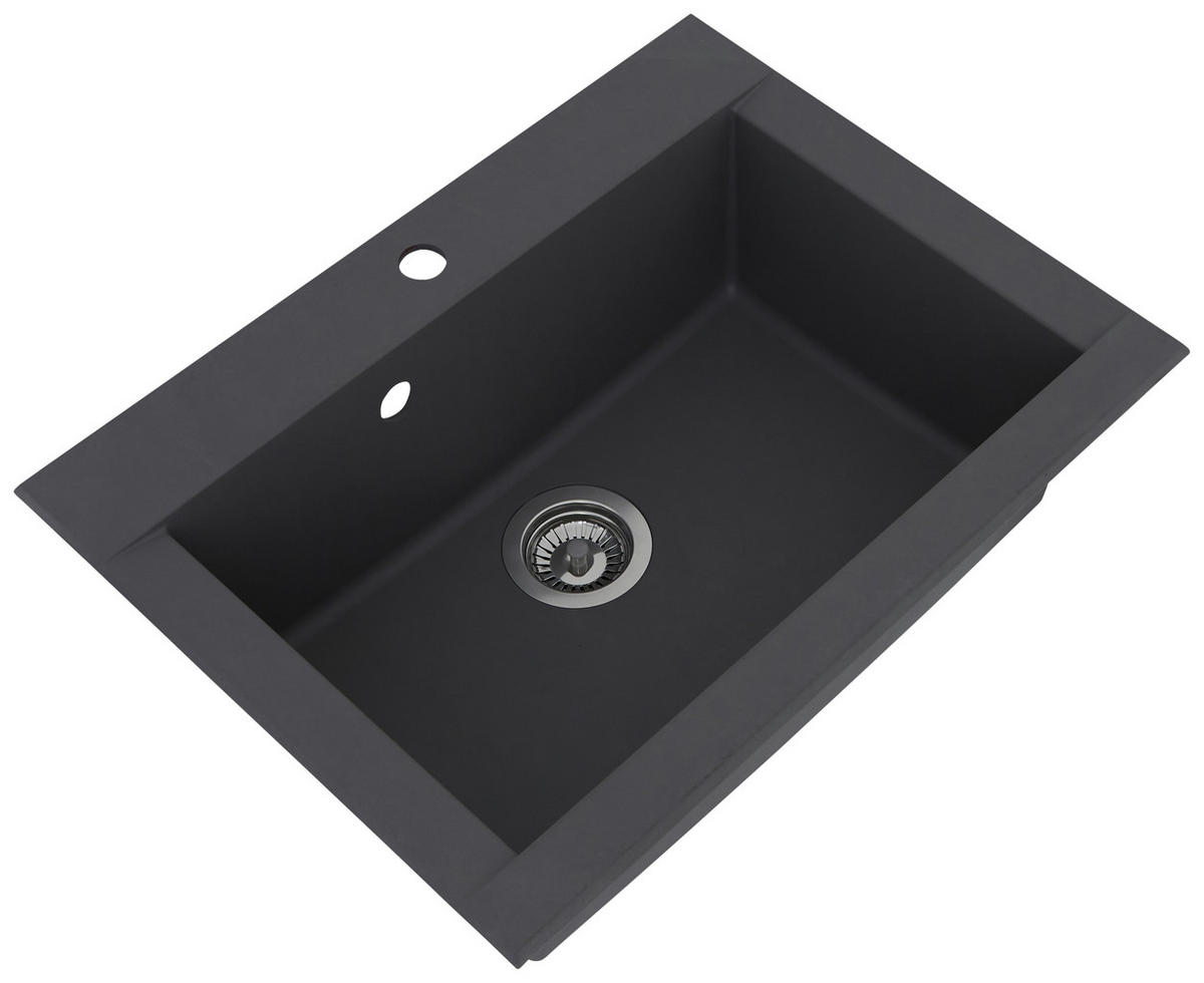 SPÜLE 1712OHIO66X50G  - Grau, Trend, Glas/Kunststoff (66/21/50cm) - Respekta