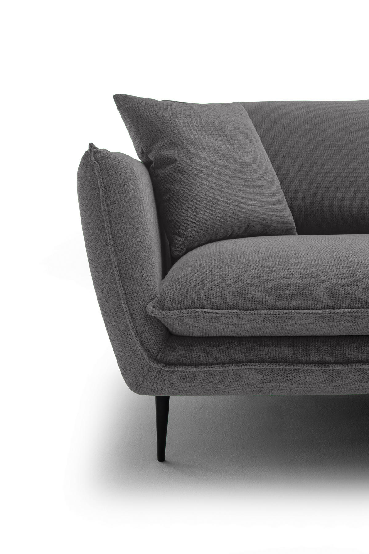 ECKSOFA Taupe Webstoff  - Taupe/Schwarz, KONVENTIONELL, Textil/Metall (304/196cm) - Hom`in