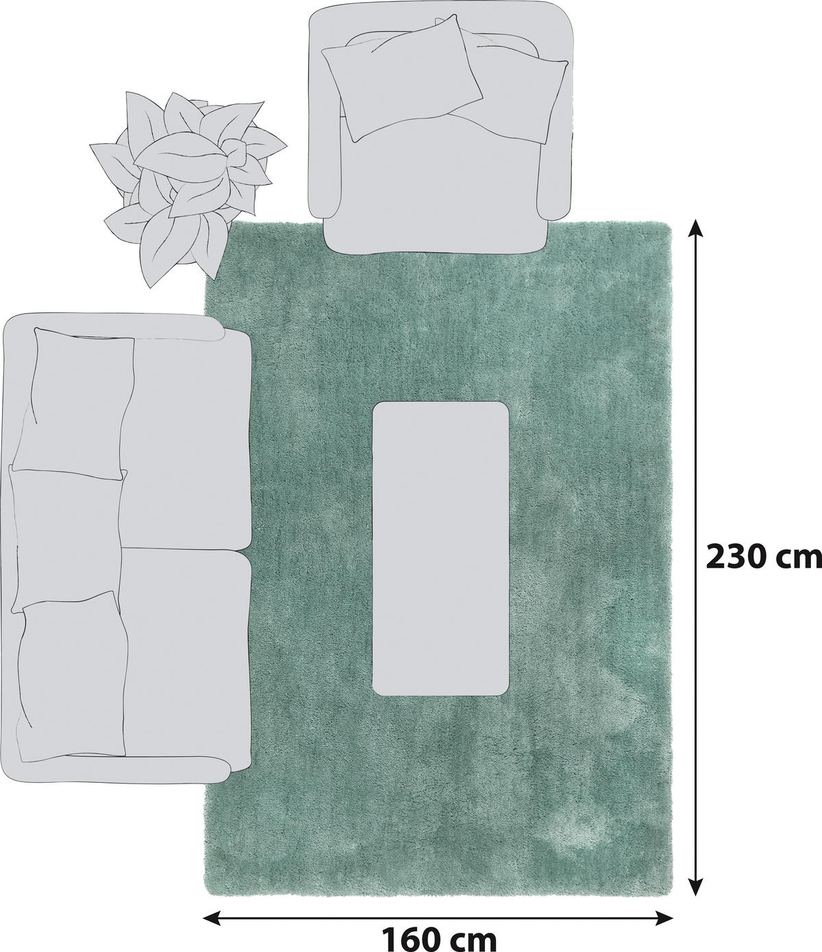 HOSSZÚ SZÁLÚ SZŐNYEG  Relaxx  - világosszürke/világoskék, Konventionell, textil (160/230cm) - Esprit