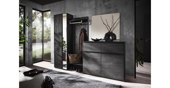 GARDEROBE 4-teilig  in 235/196/39 cm  - Anthrazit, Design, Glas/Holz (235/196/39cm) - Johann Jakob