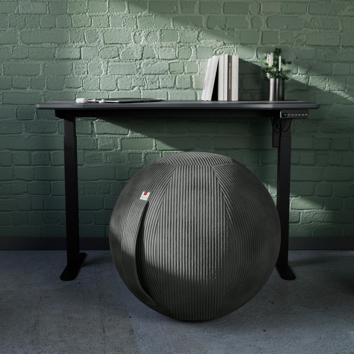 SITZBALL - Dunkelgrau, Design, Textil (65cm) - Stylife