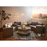 LOUNGEGARNITUR Stahl  - Braun/Grau, MODERN, Glas/Kunststoff (60/36/69cm) - Ambia Garden