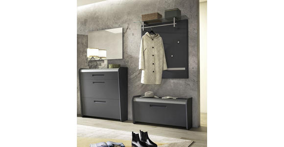 GARDEROBE 205/185/36 cm  - Anthrazit/Alufarben, Design, Holzwerkstoff/Metall (205/185/36cm) - Dieter Knoll