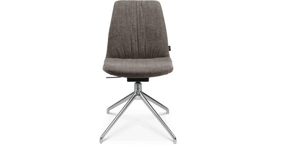 STUHL in Stahl Velours Metall, Textil - Taupe/Alufarben, Design, Textil/Metall (46/81,5-84,5/55cm) - Johann Jakob
