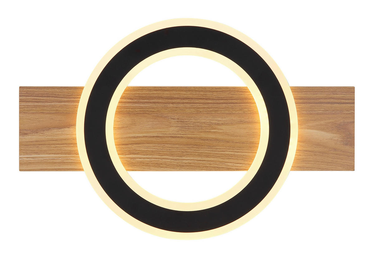 LED-DECKENLEUCHTE    44/29/5,2 cm  - Dunkelbraun/Opal, Natur, Kunststoff/Metall (44/29/5,2cm) - Globo