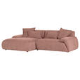ECKSOFA  in Flachgewebe Altrosa  174/274 cm  - Schwarz/Altrosa, KONVENTIONELL, Kunststoff/Textil (174/274cm) - Carryhome