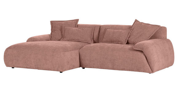 ECKSOFA  in Flachgewebe Altrosa  174/274 cm  - Schwarz/Altrosa, KONVENTIONELL, Kunststoff/Textil (174/274cm) - Carryhome