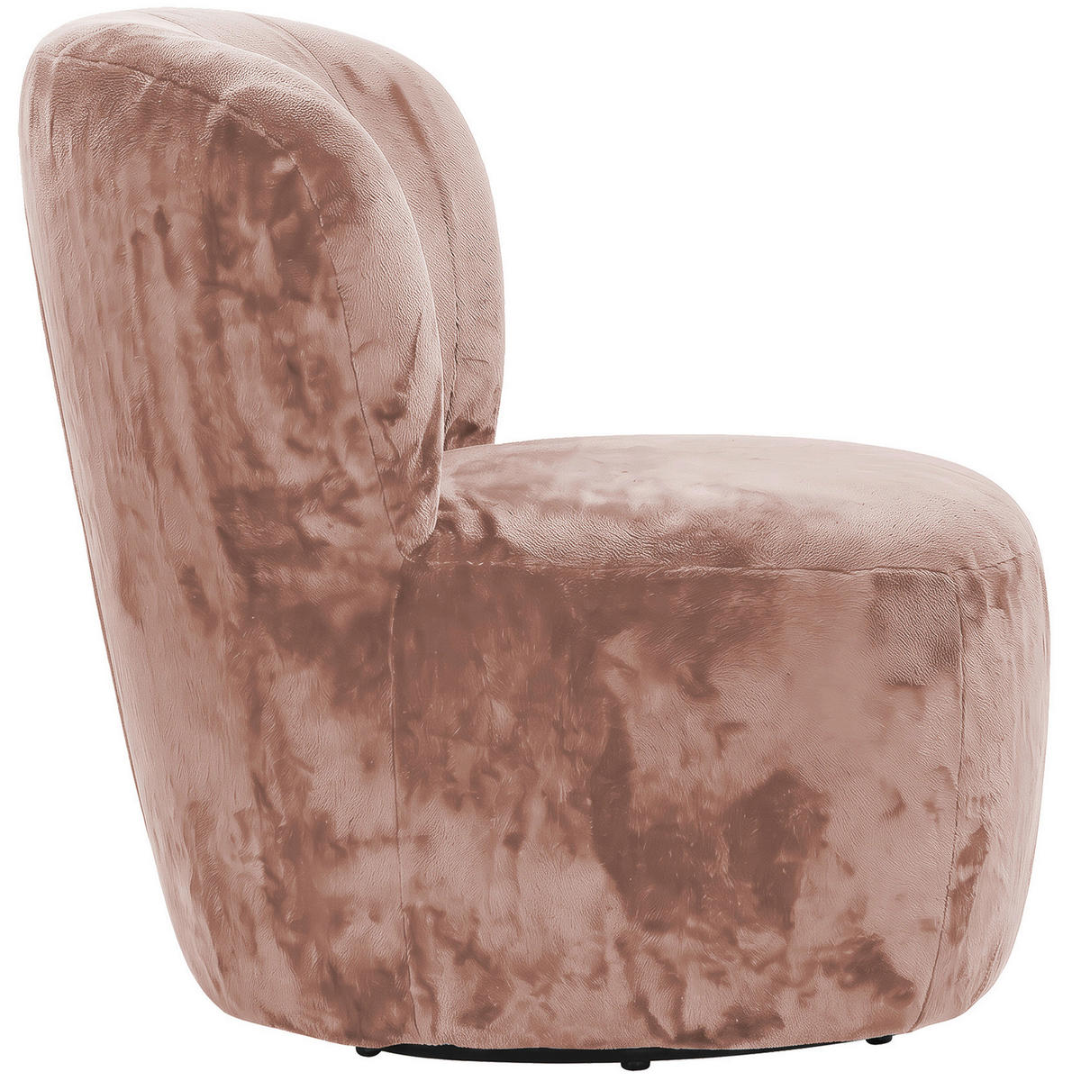 SESSEL in Plüsch Altrosa  - Schwarz/Altrosa, MODERN, Textil/Metall (82/78/81cm) - Carryhome