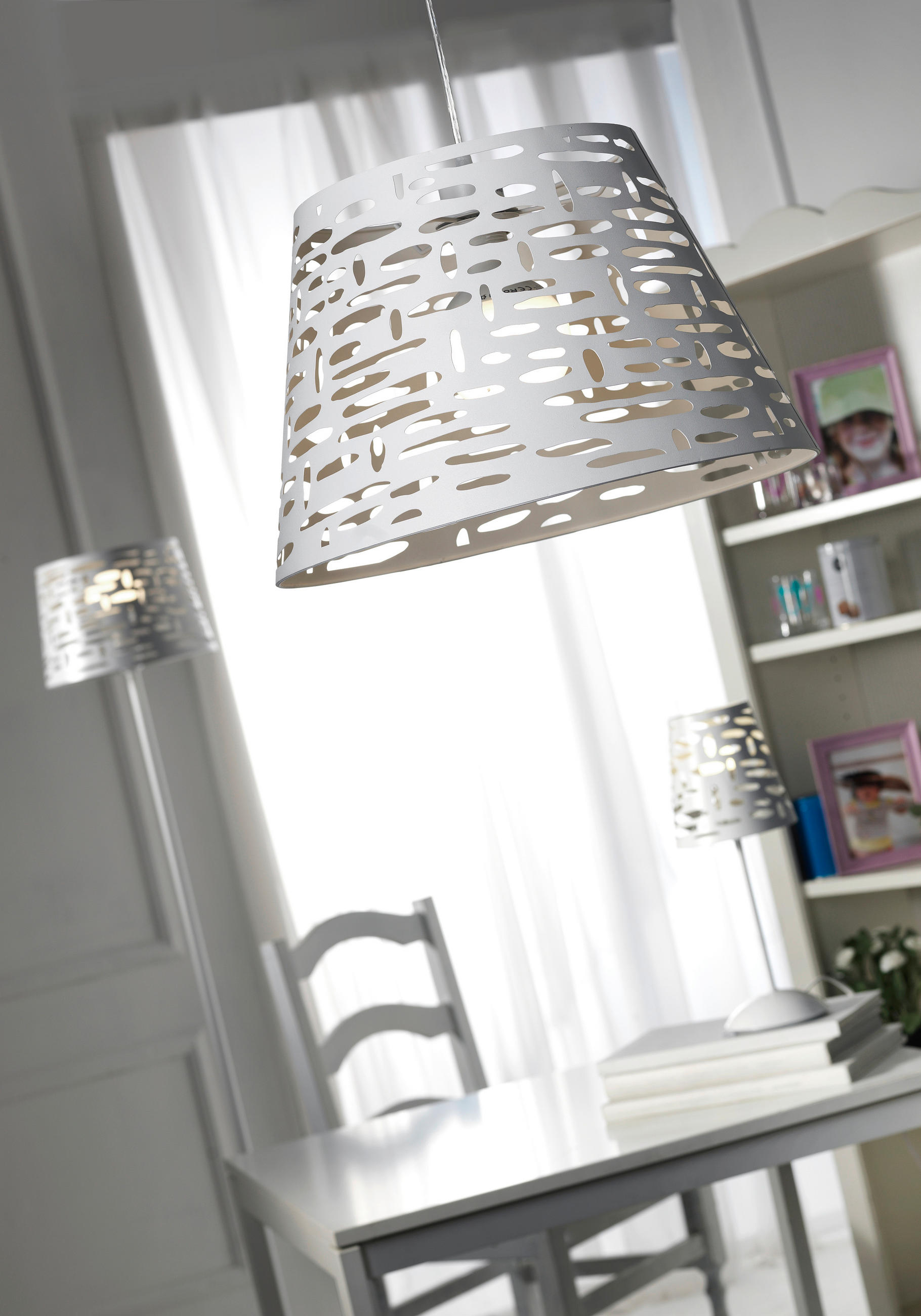 STOLNÍ LAMPA, E14, 15/38 cm  - bílá, Basics, kov (15/38cm)