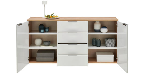 SIDEBOARD in 180/89/43 cm - Chromfarben/Eichefarben, Design, Holzwerkstoff/Kunststoff (180/89/43cm) - Xora