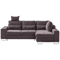 ECKSOFA Taupe Flachgewebe  - Taupe, Design, Textil/Metall (260/188cm) - Hom`in
