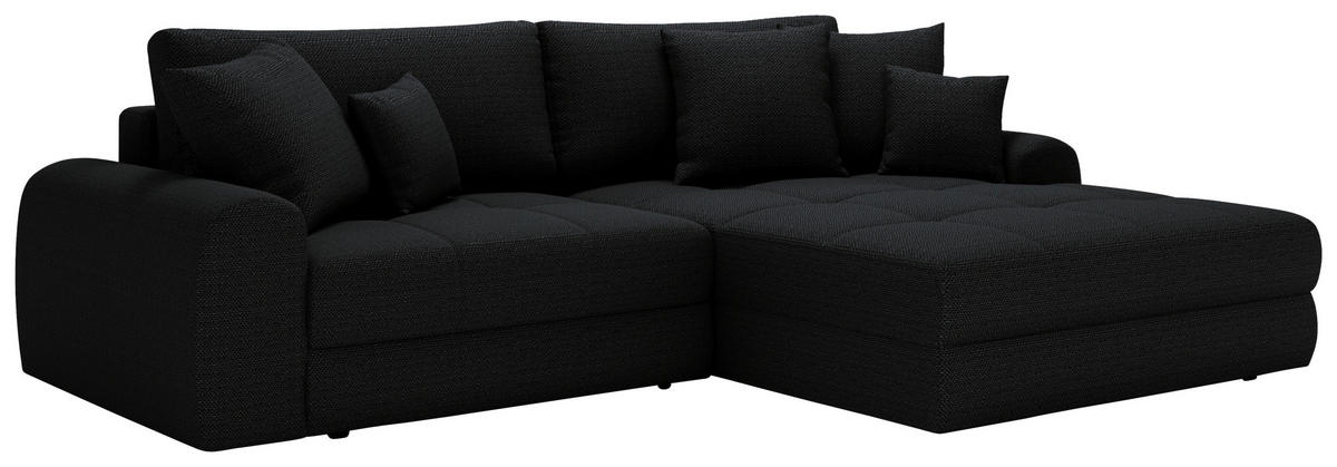ECKSOFA LORSON Schwarz Struktur  - Schwarz, Design, Kunststoff/Textil (290/208cm) - Livetastic