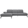 ECKSOFA in Webstoff Grau  - Schwarz/Grau, Design, Textil/Metall (180/289cm) - Stylife