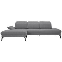 ECKSOFA in Webstoff Grau  - Schwarz/Grau, Design, Textil/Metall (180/289cm) - Stylife