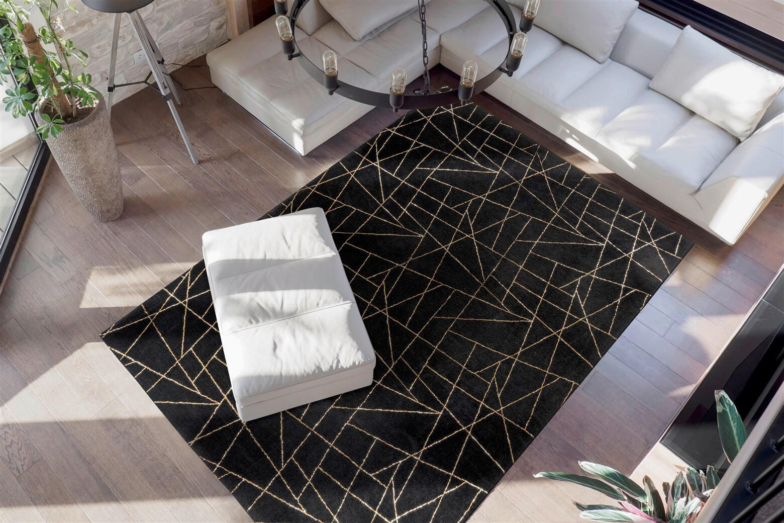 FLACHWEBETEPPICH 120/170 cm Bijou 125 Schwarz / Gold  - Goldfarben/Schwarz, Konventionell, Textil (120/170cm)