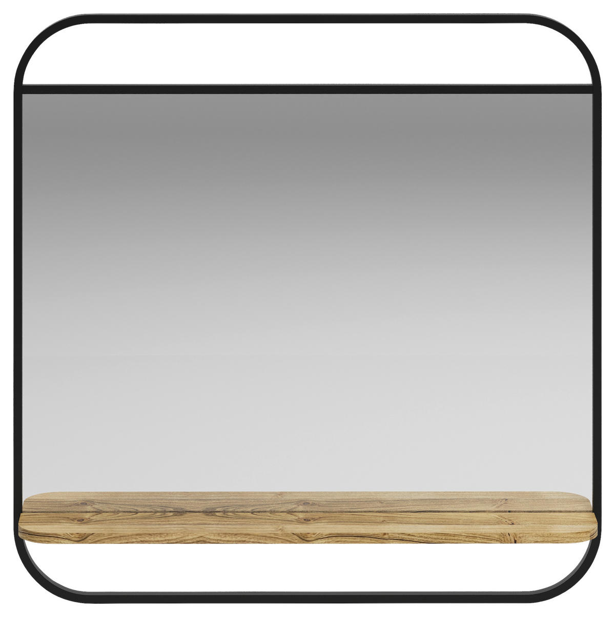BADEZIMMERSPIEGEL 82/82/12 cm  - Schwarz/Naturfarben, Natur, Glas/Holz (82/82/12cm) - Livetastic