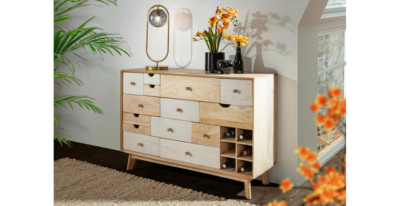 KOMMODE Kata  in 115/80/42 cm  - Naturfarben/Weiß, Design, Holz (115/80/42cm) - Landscape