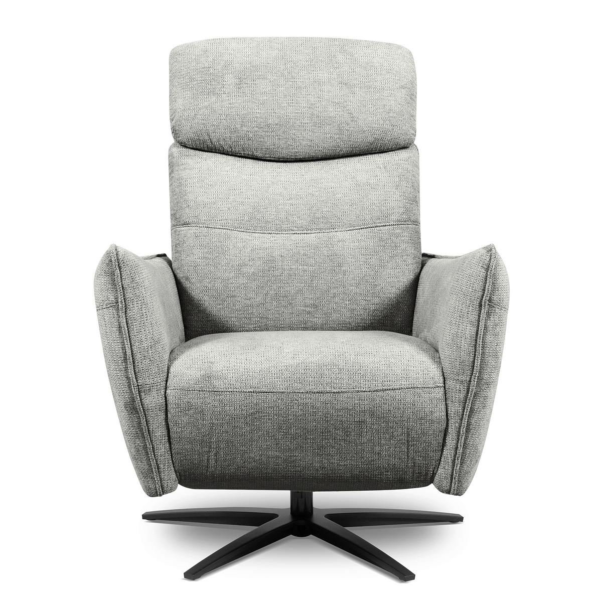 RELAXSESSEL in Textil Hellgrau  - Hellgrau/Schwarz, Design, Textil/Metall (77/107/88cm) - Livetastic