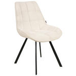 STUHL Webstoff Creme, Schwarz  - Creme/Schwarz, Design, Textil/Metall (53/87/61cm) - Carryhome
