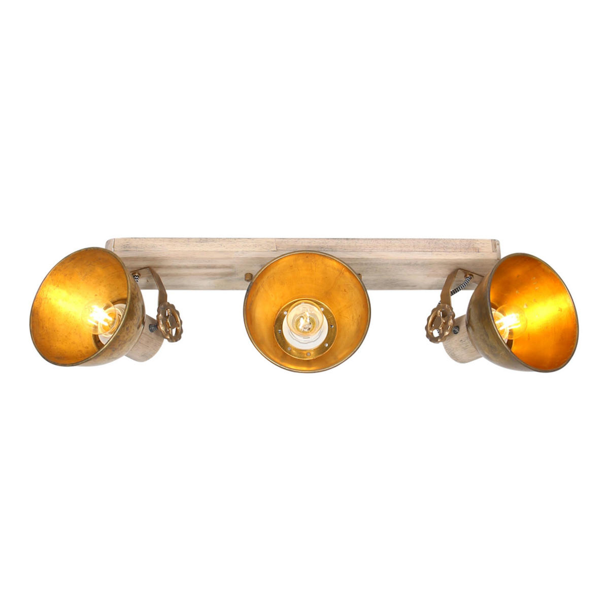 DECKENSPOTS - Bronzefarben/Kupferfarben, Trend, Holz/Metall (59/19/23cm)