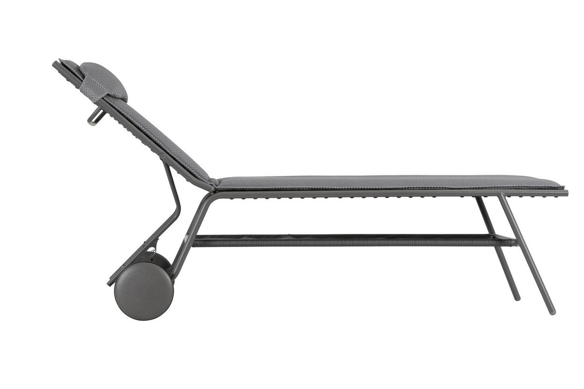 GARTENLIEGE 80/48/200 cm  - Grau, Basics, Textil/Metall (80/48/200cm) - Lafuma Mobilier