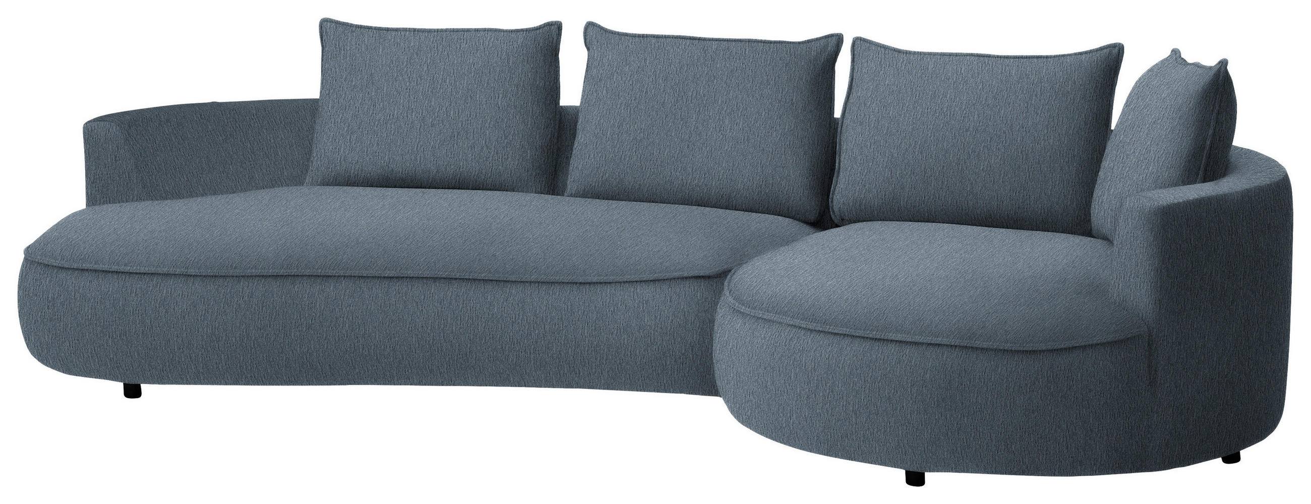 BIGSOFA Chenille Graphitfarben  - Schwarz/Graphitfarben, Design, Kunststoff/Textil (322/82/154cm) - home24