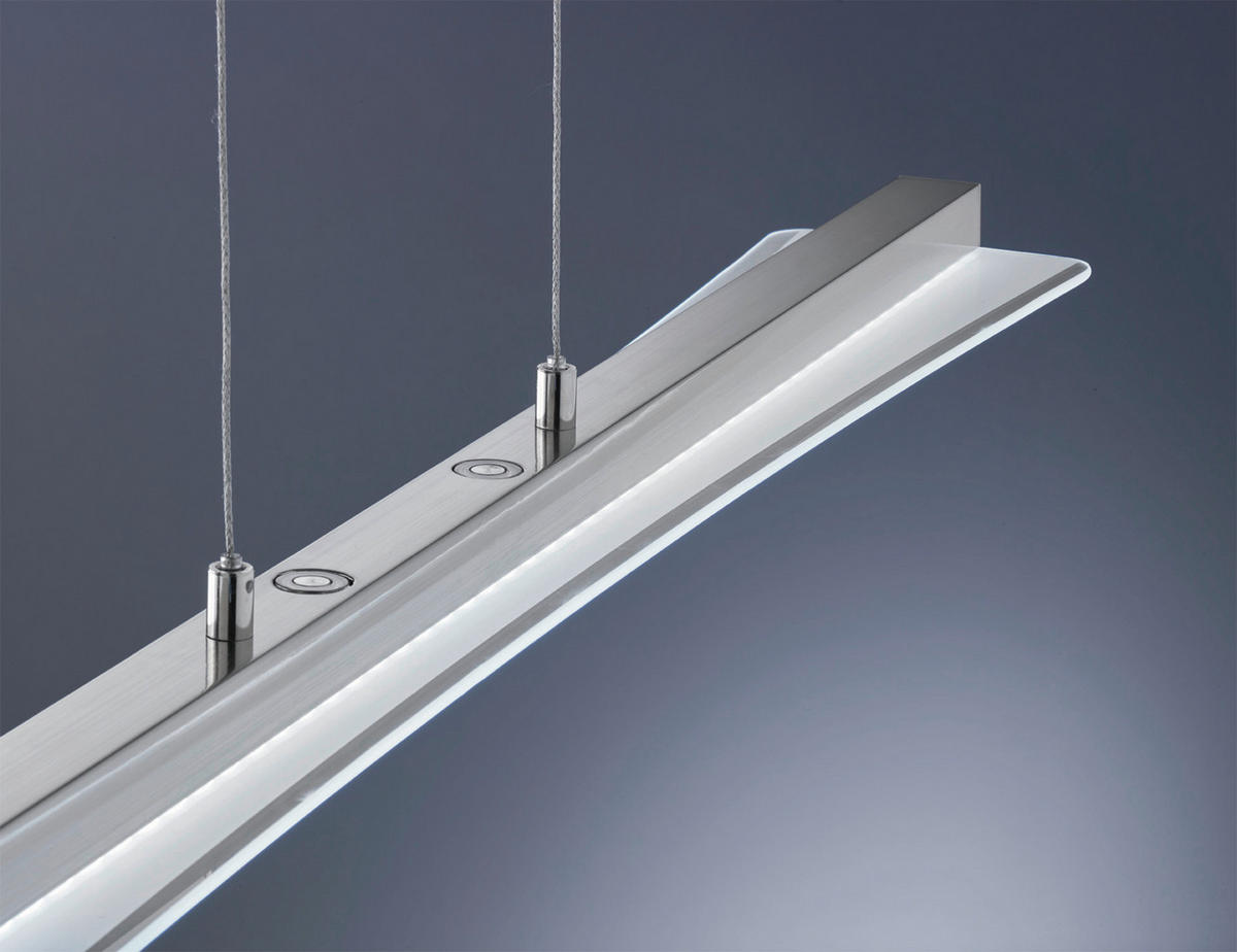 LED LUSTER     100/150/12 cm   - boja nikla/bela, Trendi, staklo/metal (100/150/12cm)