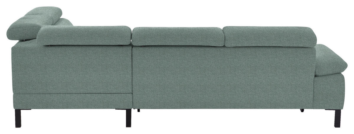 ECKSOFA in Flachgewebe Mintgrün  - Schwarz/Mintgrün, Design, Holzwerkstoff/Textil (272/217cm) - Pure Home Comfort