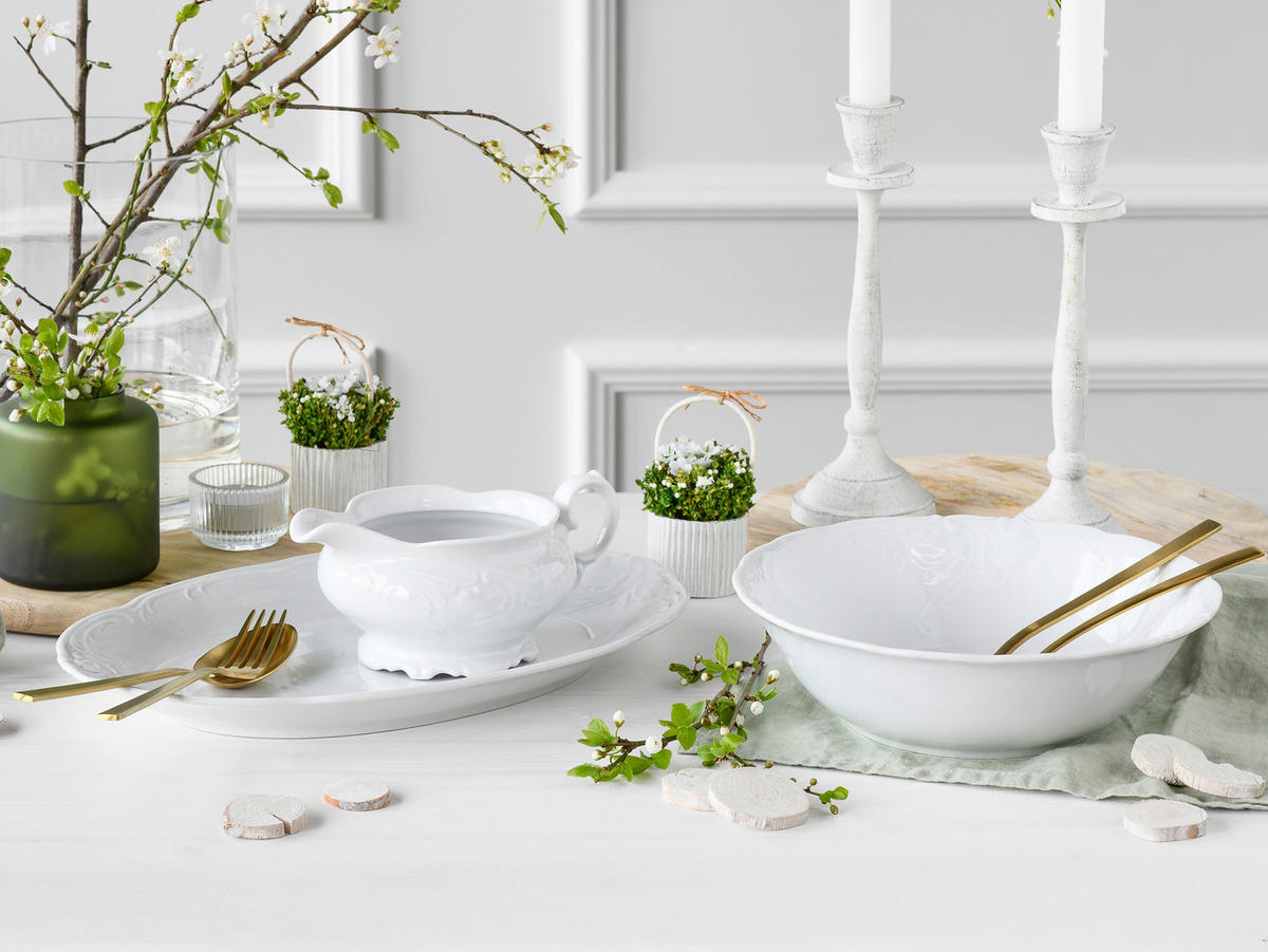 SERVIERSET 3TLG. Frederike weiss 3-teilig  - Weiß, Basics, Keramik - Creatable