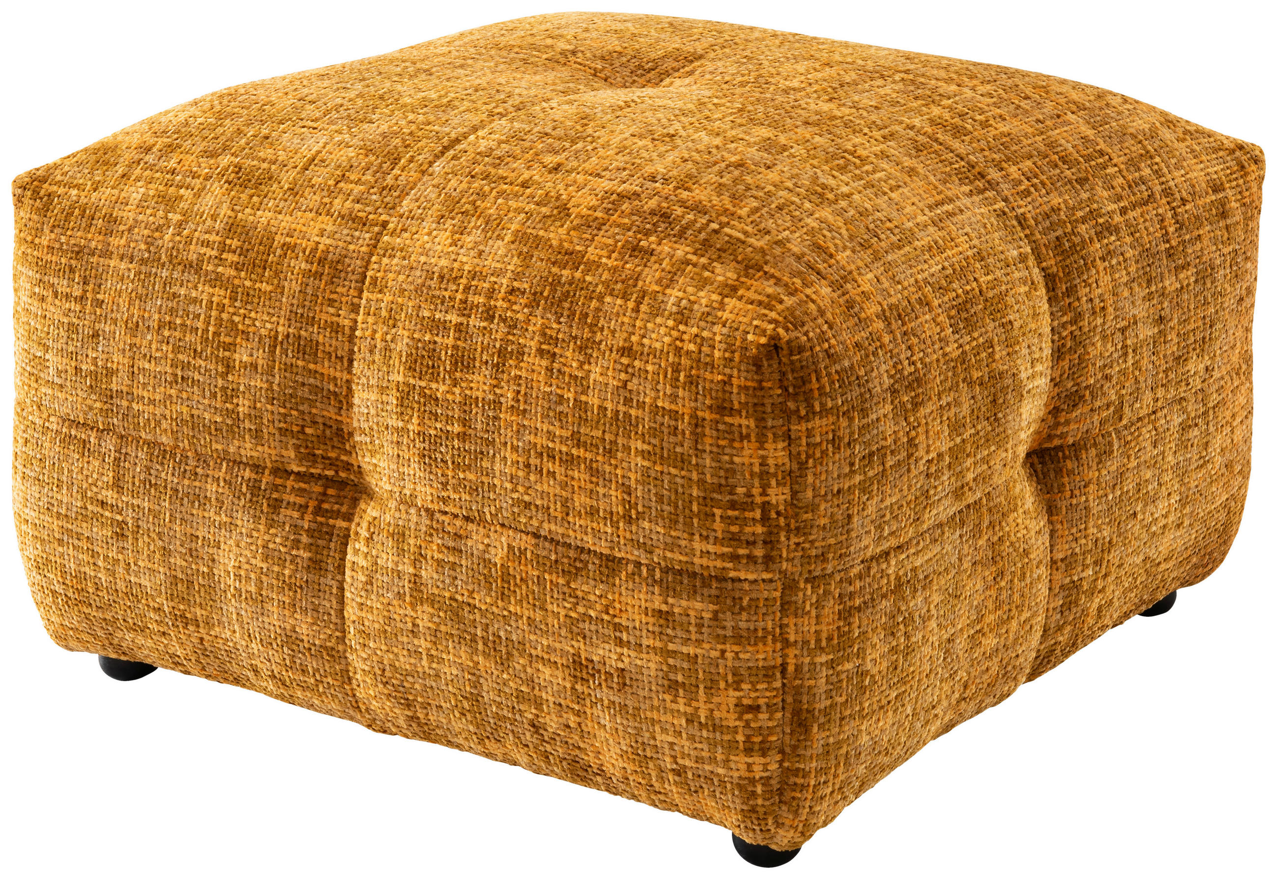 HOCKER in Textil Goldfarben  - Goldfarben/Schwarz, Design, Kunststoff/Textil (72/44/72cm) - Livetastic