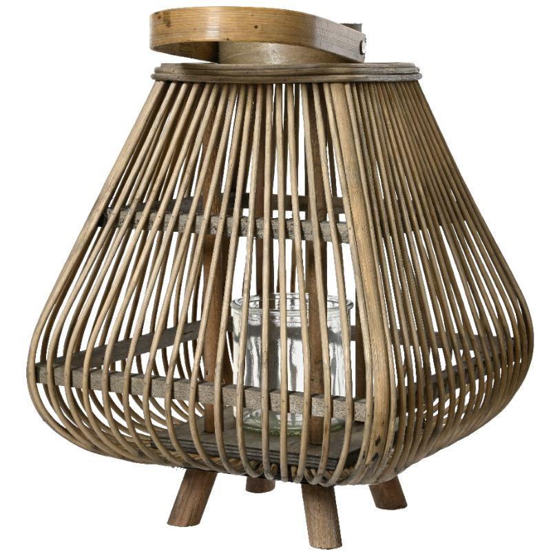 LATERNE - Grau, Basics, Holz (52,00/52,00/33,00cm)