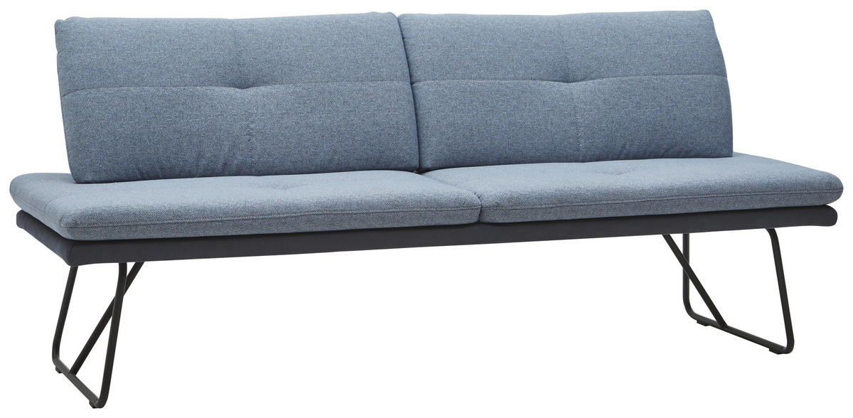 SITZBANK 208/90/74 cm Flachgewebe Anthrazit, Blau, Schwarz Metall  - Blau/Anthrazit, Design, Textil/Metall (208/90/74cm) - Dieter Knoll