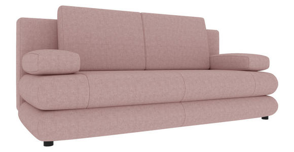 SCHLAFSOFA  in Mikrofaser Rosa  - Schwarz/Rosa, KONVENTIONELL, Kunststoff/Textil (212/93/90cm) - Carryhome