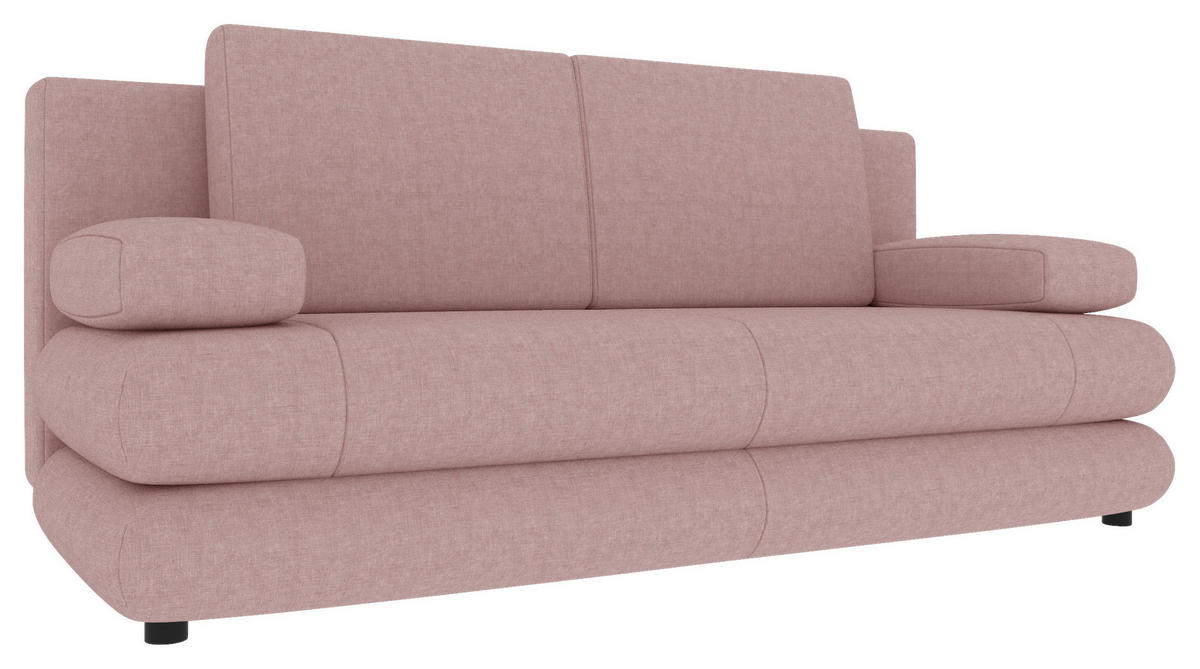 SCHLAFSOFA  mit Liegefunktion, Rücken echt Mikrofaser Rosa  - Schwarz/Rosa, KONVENTIONELL, Kunststoff/Textil (212/93/90cm) - Carryhome