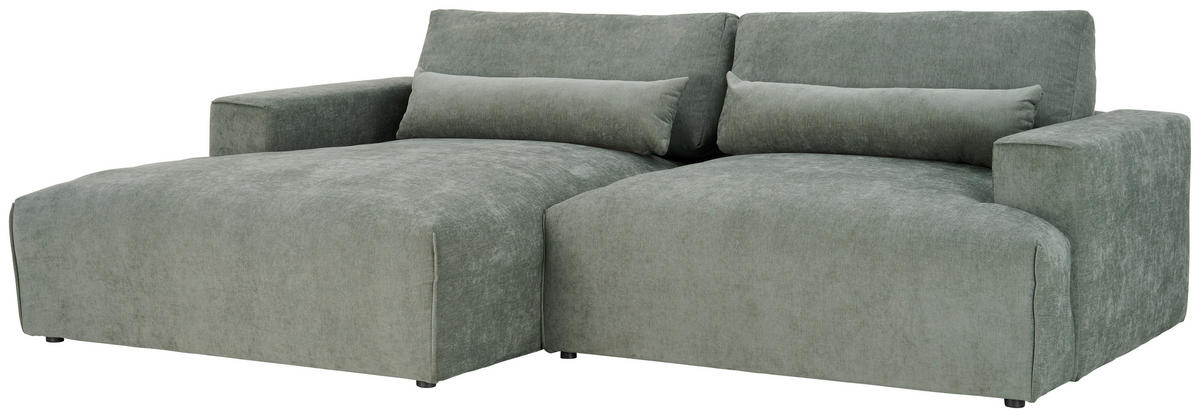 ECKSOFA Felicia Graugrün Struktur  - Schwarz/Graugrün, Design, Kunststoff/Textil (187/267cm) - Stylife