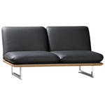 SCHLAFSOFA  in Echtleder Schwarz  - Chromfarben/Schwarz, Design, Leder/Holz (164/92/90cm) - Dieter Knoll