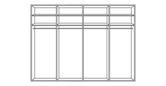 SCHWEBETÜRENSCHRANK 319/223/68 cm 2-türig  - Fango/Eichefarben, Design, Glas/Holzwerkstoff (319/223/68cm) - Novel